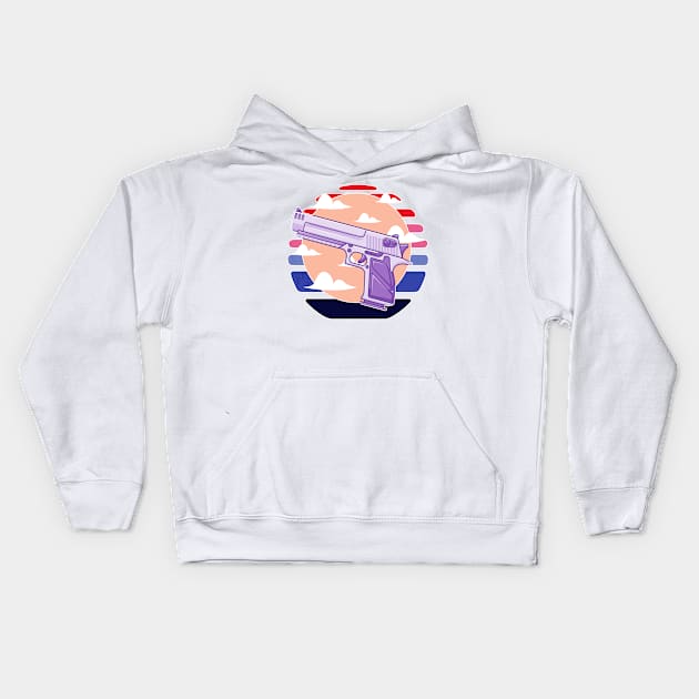 Cool Gun Pistol Kids Hoodie by remixer2020